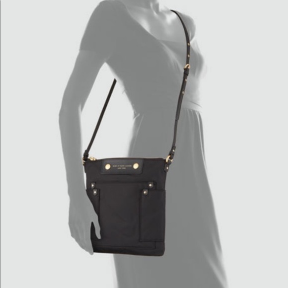 Marc Jacobs Handbags - Marc Jacobs Nylon Leather Trim Crossbody Bag Black